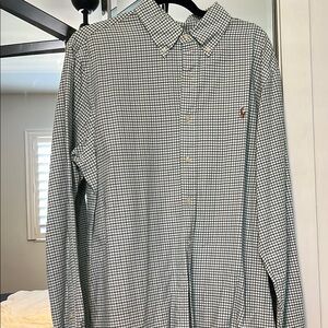 Ralph Lauren Green and Black Dress Shirt Classic Style